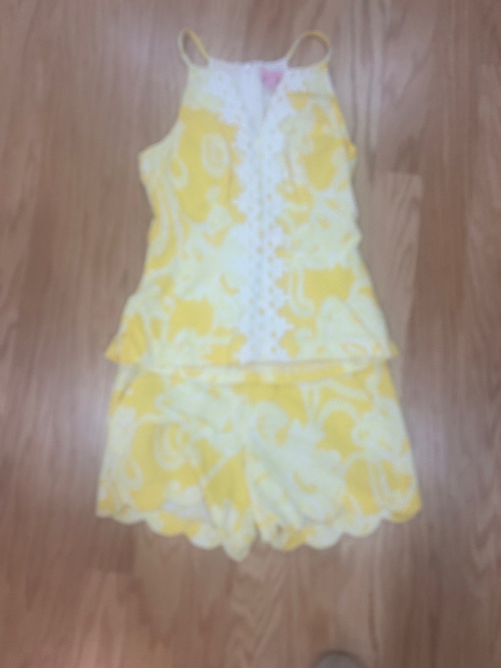 Lilly Pulitzer set yellow shirt and shorts